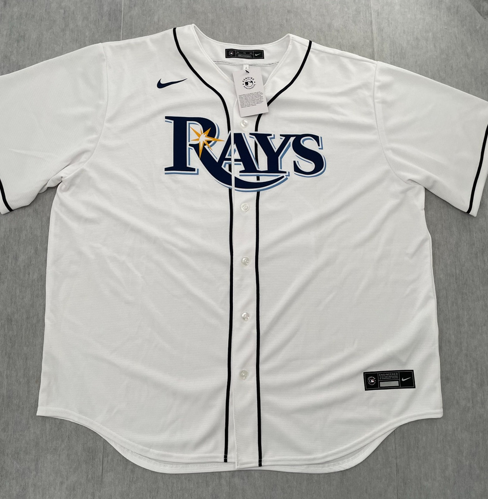 Tampa Bay Rays Jersey Adult 3XL White Nike Engineered MLB Baseball Mens XXXL NEW